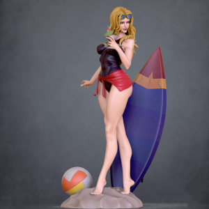 Captain Marvel Swimsuit Tabletop 3D Model