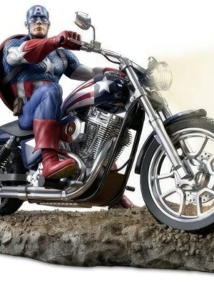 Captain America & Motorcycle 3D Model
