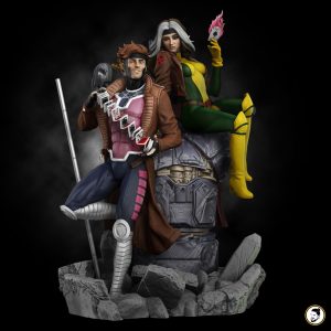 Gambit and Rogue 3D Model