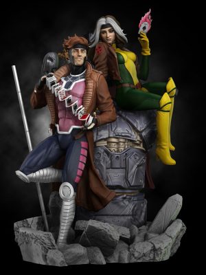 Gambit and Rogue 3D Model