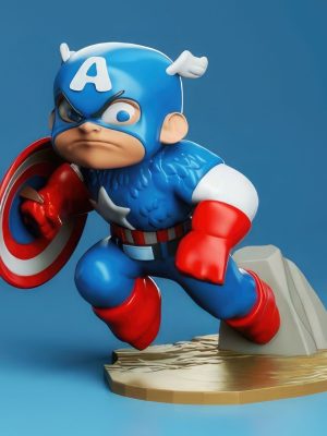 Captain America Chibi 3D Model
