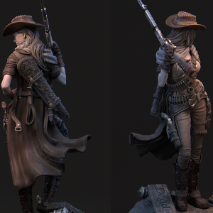 Jane the Gunslinger 3D Model