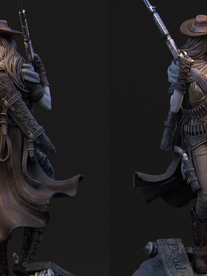 Jane the Gunslinger 3D Model