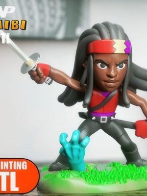 Michonne The Walking Dead Chibi 3D Model