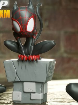Miles Morales Cat Chibi 3D Model
