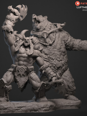 Rexxar and Misha 3D Model
