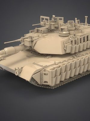 Tank M1A2 Abrams Tusk (US Army) 3D Model