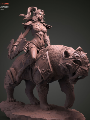 Tyrande and Ashalah 3D Model